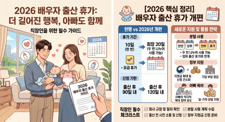 2026년 배우자 출산휴가 달라진 점과 급여 신청 완벽 가이드