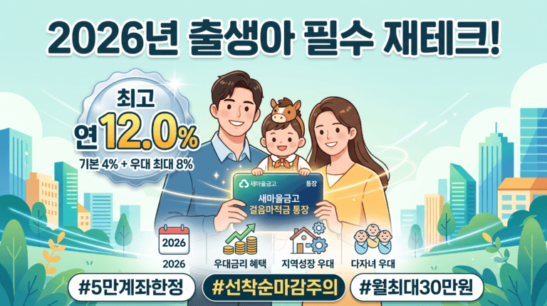 2026년 말띠라면 필수 확인 새마을금고 걸음마적금 우대금리 챙기는 법
